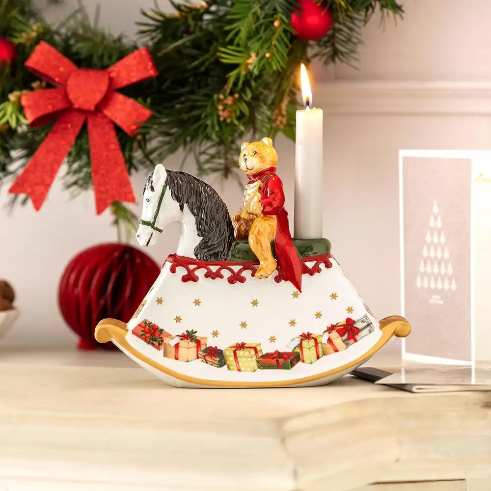 Decorazione Natale Cavallo a dondolo Portacandela Villeroy & Boch Christmas Toys