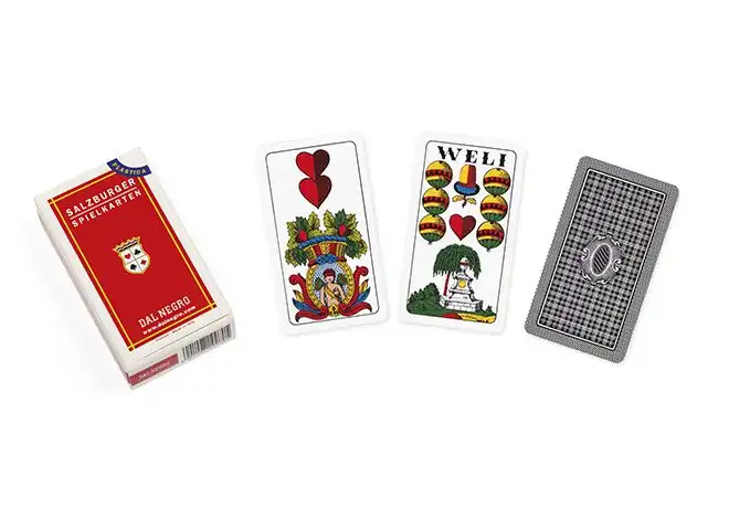 Mazzo di 40 Carte da Gioco Italiane Regionali Salisburghesi in Plastica A Semi