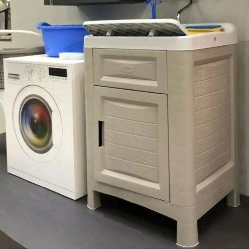 Mobile Bagno Bama Artu' Mobiletto Lavatoio in Resina Con Anta 60x51x89h Blu