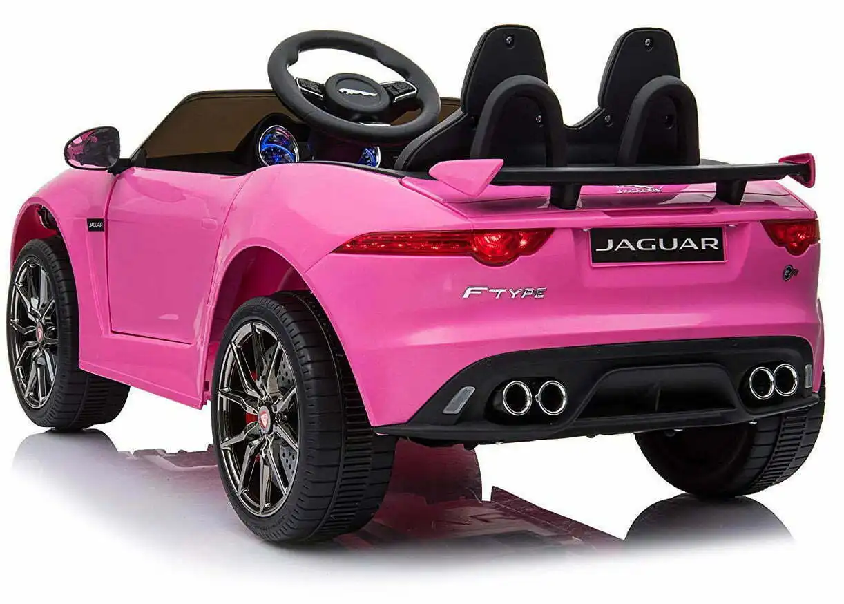 Auto Elettrica Per Bambini Jaguar F-Type 12V Rosa Sedili in Pelle Mp3 Usb