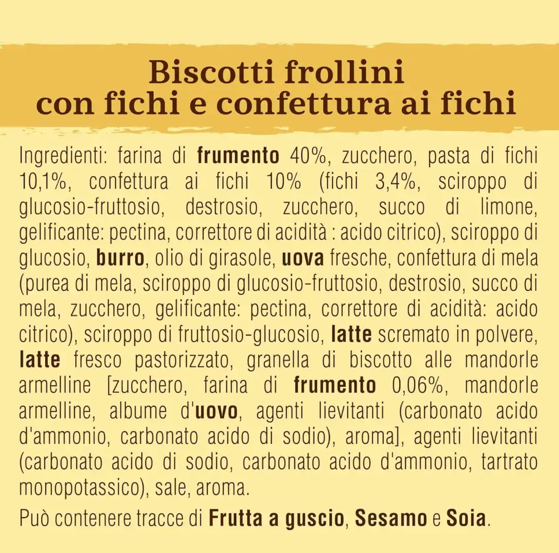 6 Confezioni Mulino Bianco Biscotti Frollini Settembrini con Confettura di Fichi