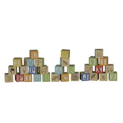 30 Pezzi di Cubo Cubi in Legno con Lettere Numeri e Immagini Gioco Creativo