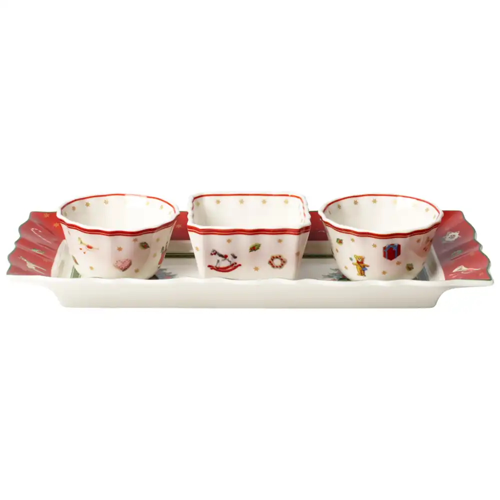 Villeroy & Boch Toy's Delight Set da 4pz con Ciotoline e Vassoio Natale