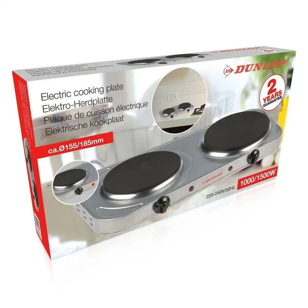 Fornello Fornellino Elettrico con 2 Piastre per Casa Campeggio Camper 2500W