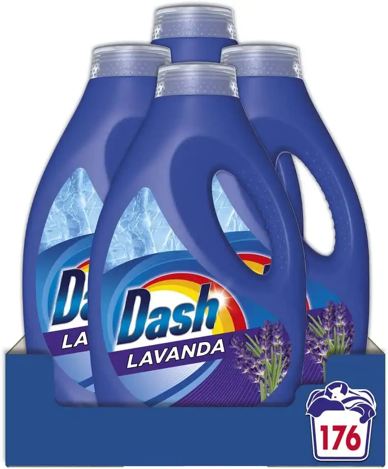 Dash Detersivo Liquido Lavatrice 176 Lavaggi (4x44) per Bucato Fragranza Lavanda