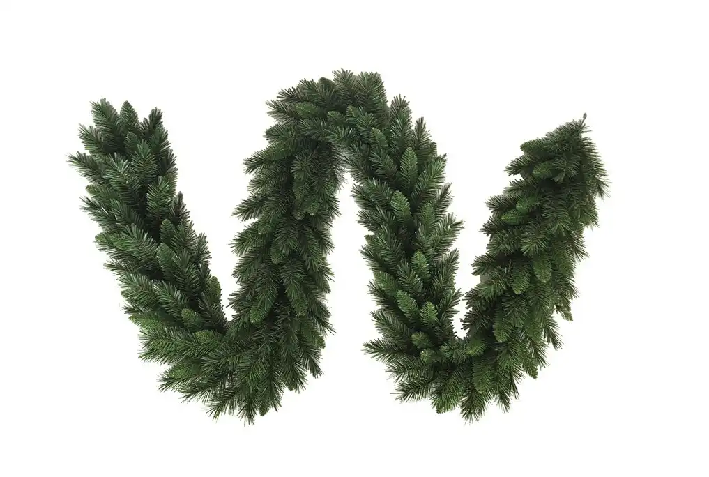 Ghirlanda di Rami di Pino Artificiale Con 190 Rami Verdi 270x30cm Per Natale