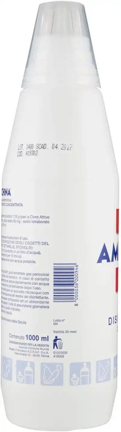 2x Amuchina Concentrata Soluzione Disinfettante Concentrata Per Alimenti 2x1Lt