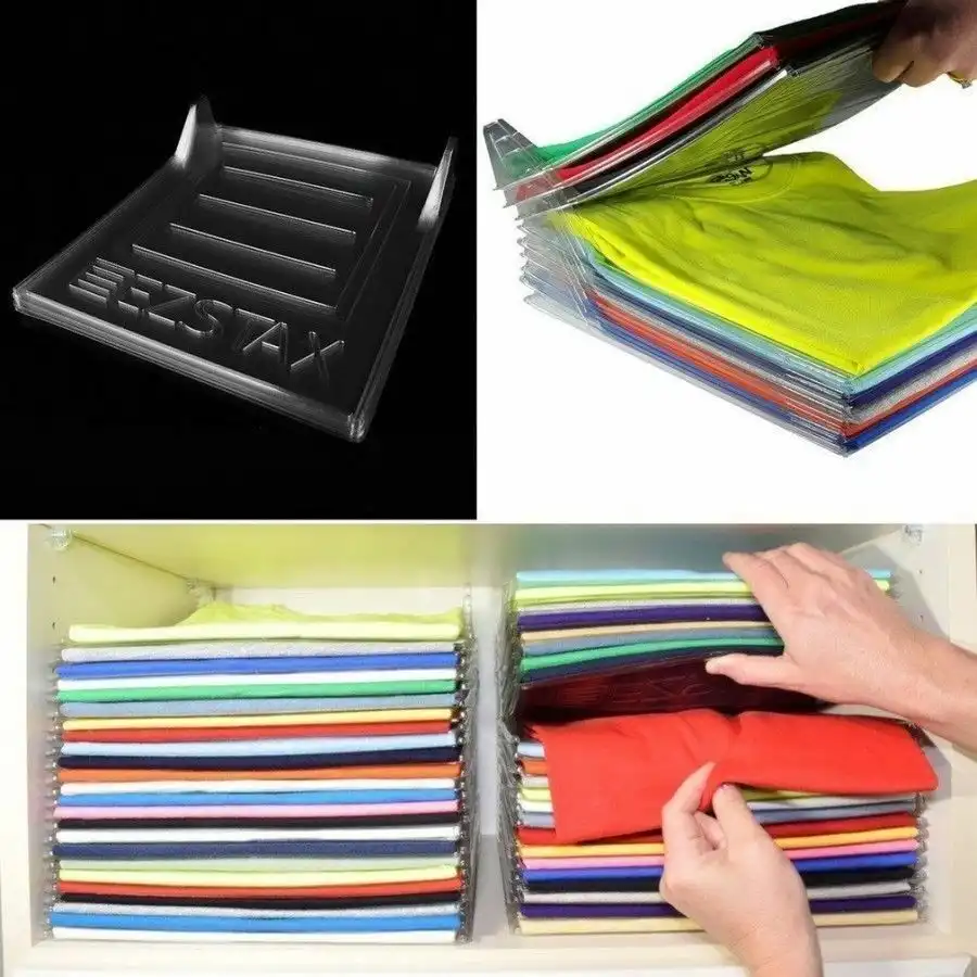 10x Organizer Salvaspazio Per T-Shirt Pieghevole Da Armadio Cassetto Valigia