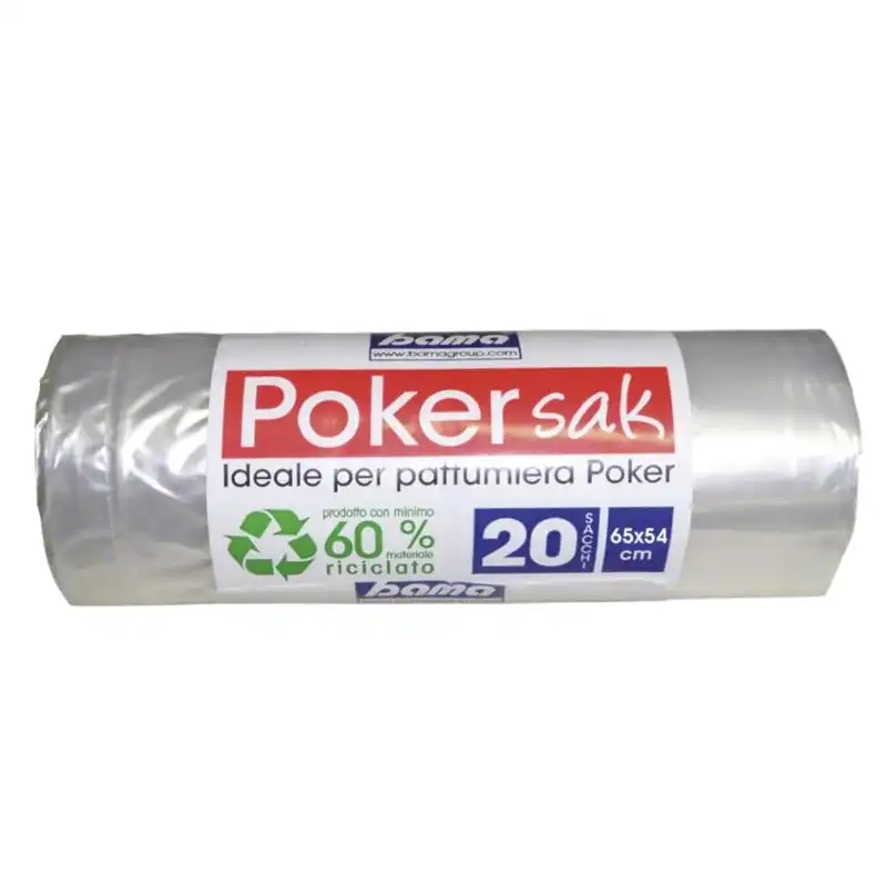 Buste Sacchetti Spazzatura per Pattumiera Poker Bama Confezione da 20 Pezzi
