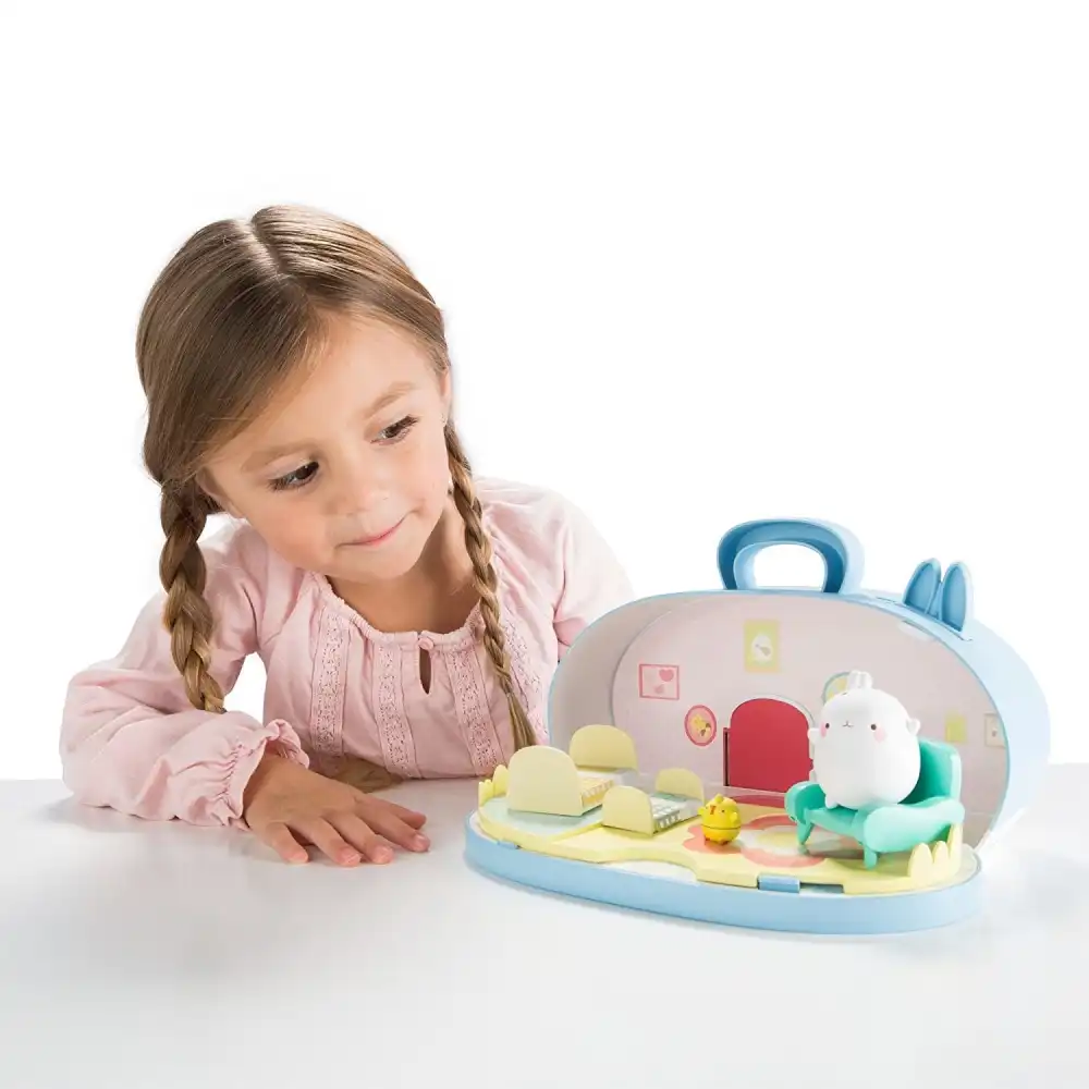 La casa di Molang e Piu Piu playset 3 in 1 in valigetta Con Accessori Inclusi
