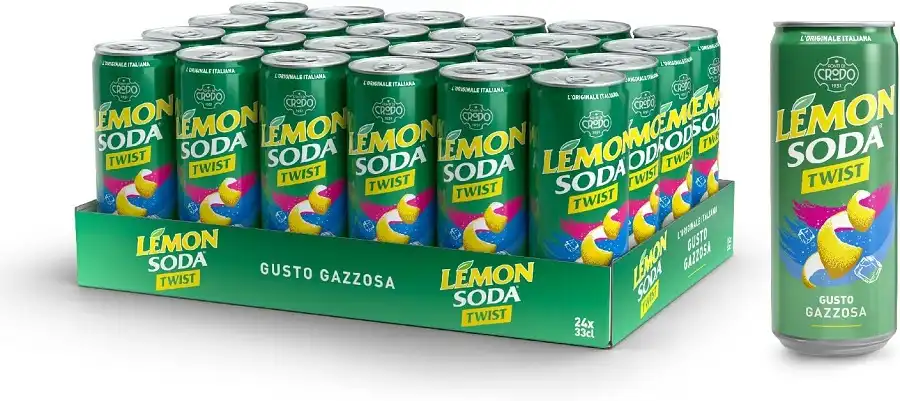 24 Lattine da 33 cl Lemonsoda lemon soda twist gusto lime bevanda gassata