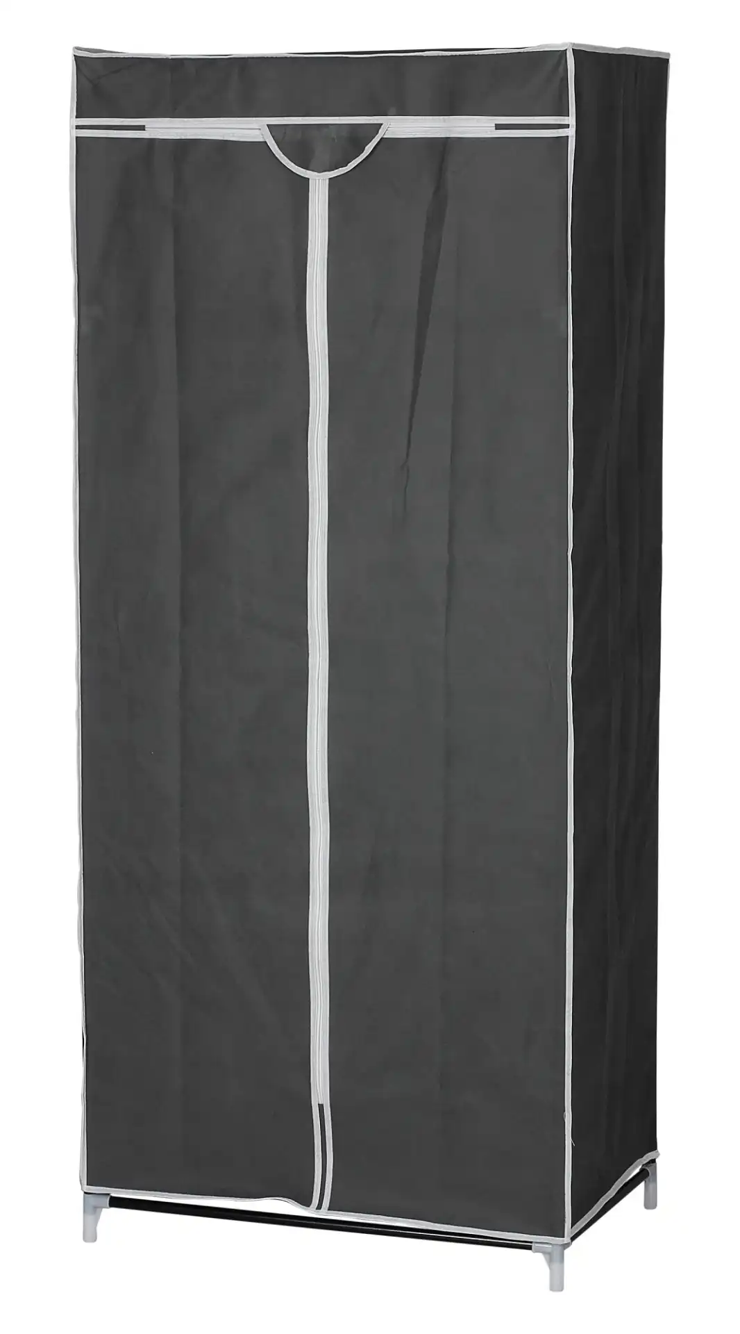 Armadio in Tessuto TNT 70x45x160 Grigio Con Apertura Centrale Guardaroba