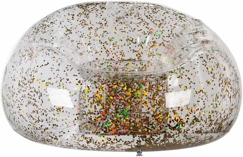 Poltrona Gonfiabile Con Glitter per Mare Giardino Piscina Esterno 100x109x76cm