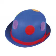Cappello Clown Pagliaccio Per Adulto In Feltro Blu Con Pois Colorati