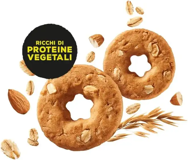 10x Misura Protein Biscotti con Mandorle e Fiocchi di Avena 10x230gr