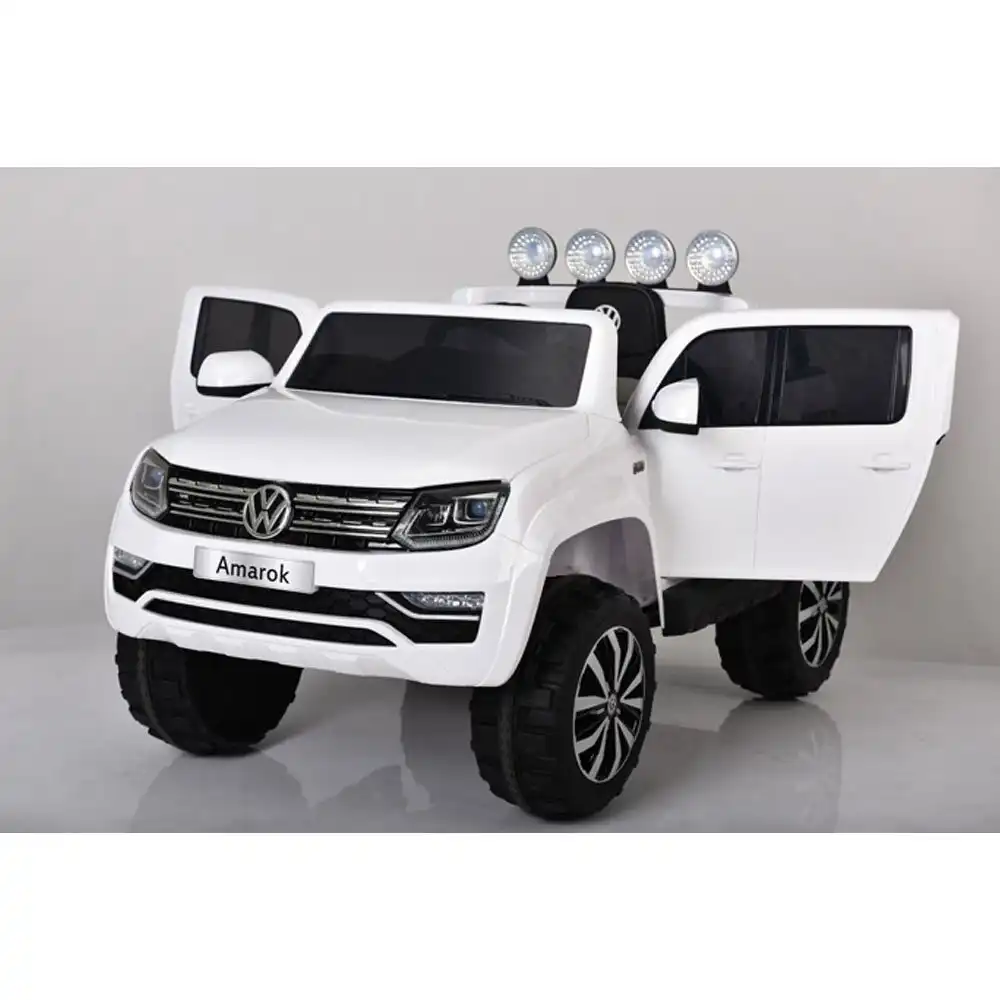 Auto Macchina Elettrica Per Bambini Volkswagen Amarock 12V Bianco e Telecomando