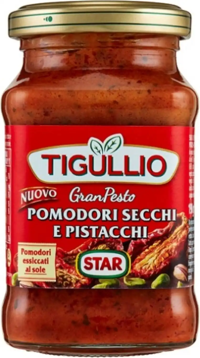 4x Tigullio Gran Pesto Pomodori Secchi e Pistacchi Sugo Pronto 4x190gr