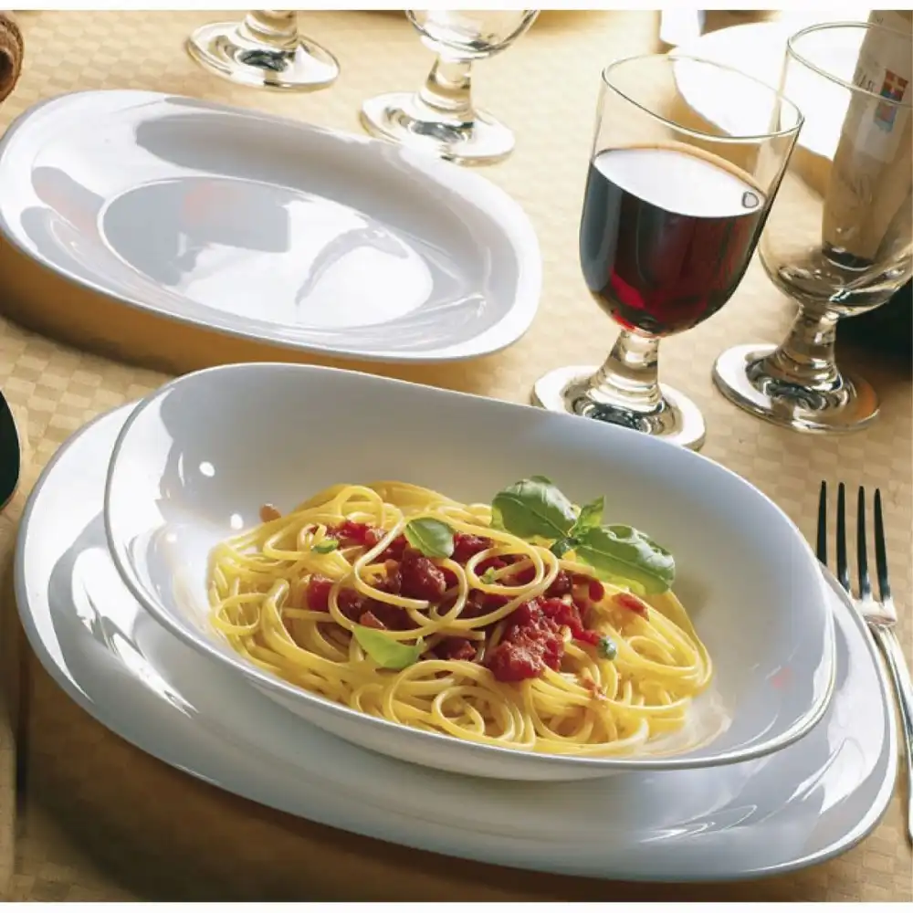 Servizio 24 Pezzi Con 18 Piatti Rocco Bormioli Parma e 6 Bicchieri Acqua 30 Cl