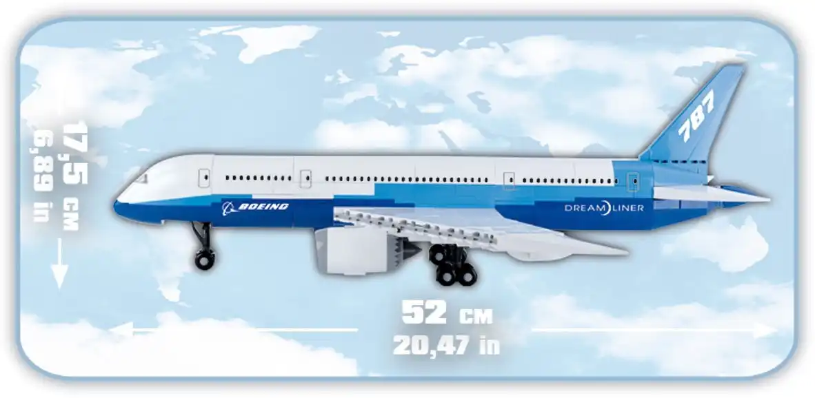Set Costruzioni 600 Pezzi Aereo Boeing 787 Bianco Modellismo Bambini Aereomobile