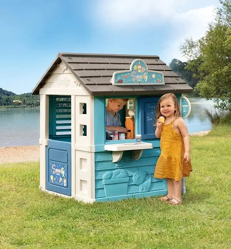Smoby Casetta Sweety Corner Gelateria Casa Bambini da Giardino con 18 Accessori