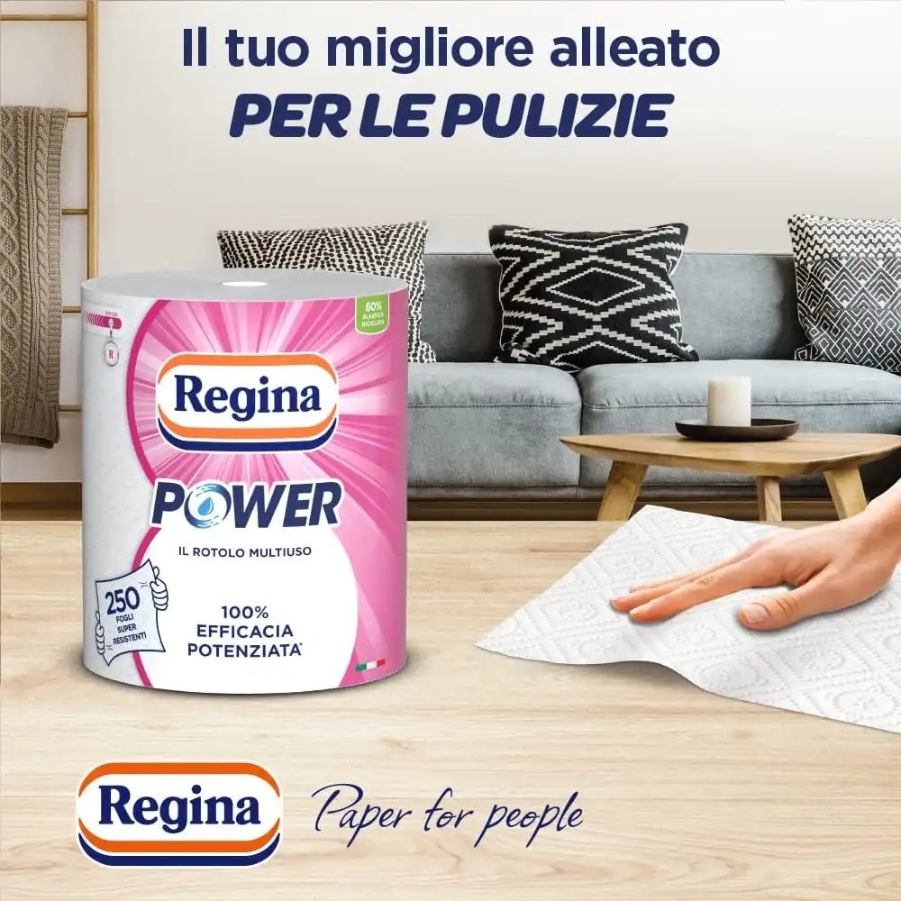 6x Regina Power Carta Multiuso 250 Fogli a 2 Veli Carta Multiuso 6 Rotoli