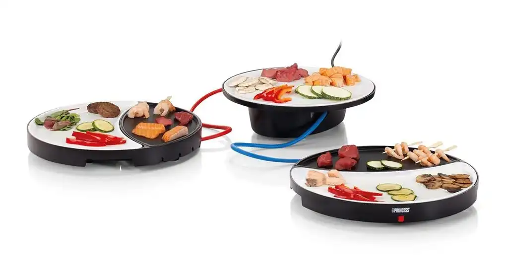 Piastra Teppanyaki Grill da Tavolo Dinner4all con due Piatti in Ceramica 500W