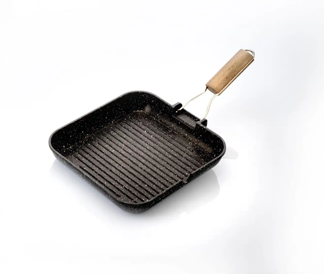 Bistecchiera Piastra in Alluminio Pressofuso Antiaderente 26x26cm Griglia Cuoce