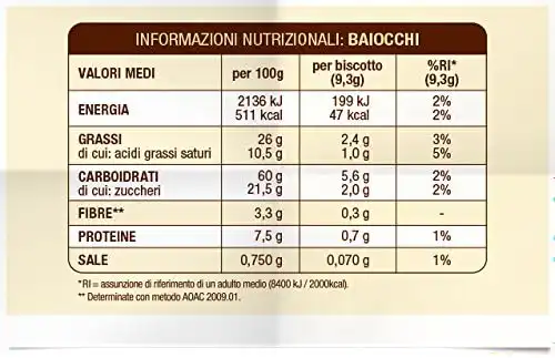 4 Confezioni di Mulino Bianco Biscotti Baiocchi con Crema alla Nocciola e Cacao