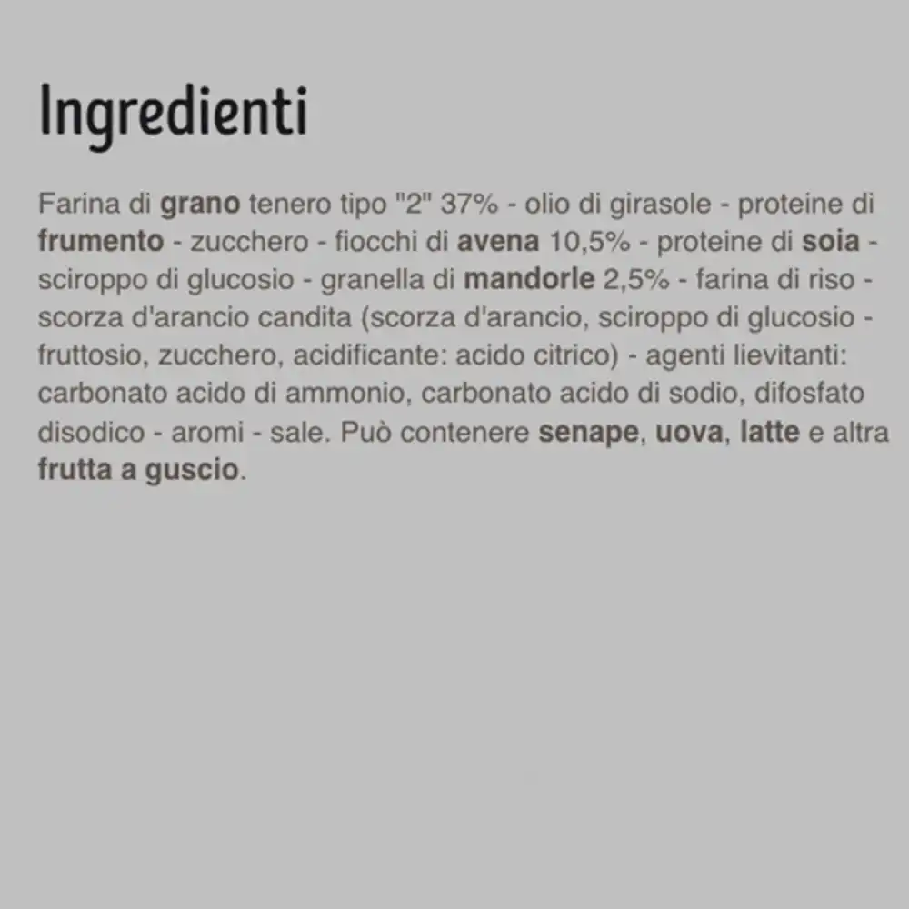 10x Misura Protein Biscotti con Mandorle e Fiocchi di Avena 10x230gr
