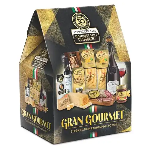 Gran Gourmet Le Cadeau 9pz Cesto Natalizio Gastronomico 2024 Confezione Regalo
