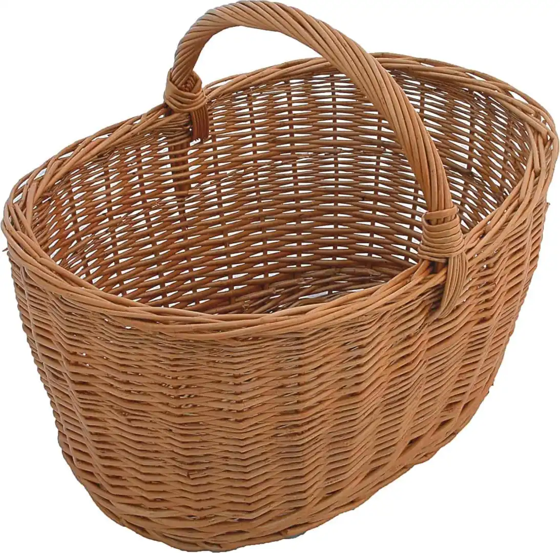 Cesta Cestino Cesto di Vimini Portalegna Ovale Multifunzione 50x35xh35 cm