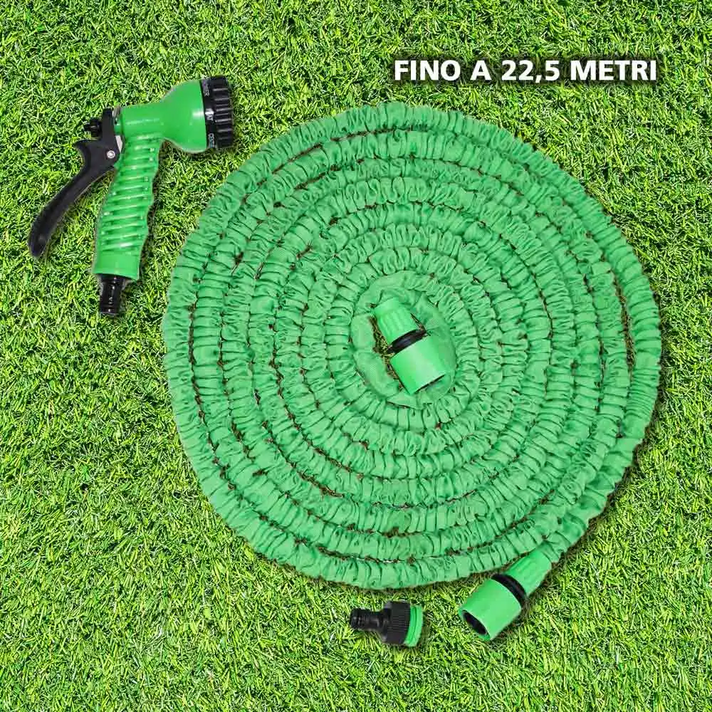 Tubo da Giardino Estensibile Pompa Acqua Terrazzo 22,5mt con Pistola 7 Funzioni
