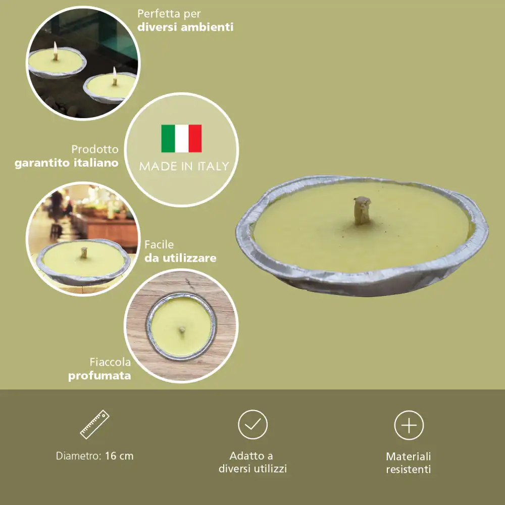 10 Pezzi Candela Citronella In Allumino 16cm Antizanzare Giardino Feste Eventi