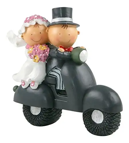 Centrotorta Matrimonio Torta Torte Nunziale Salvadanaio Sposi In Moto 17 Cm