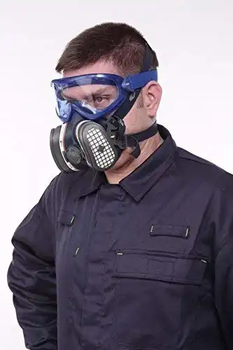 Maschera Facciale di per Respirazione Protezione Gas Fumi Fumo Polveri
