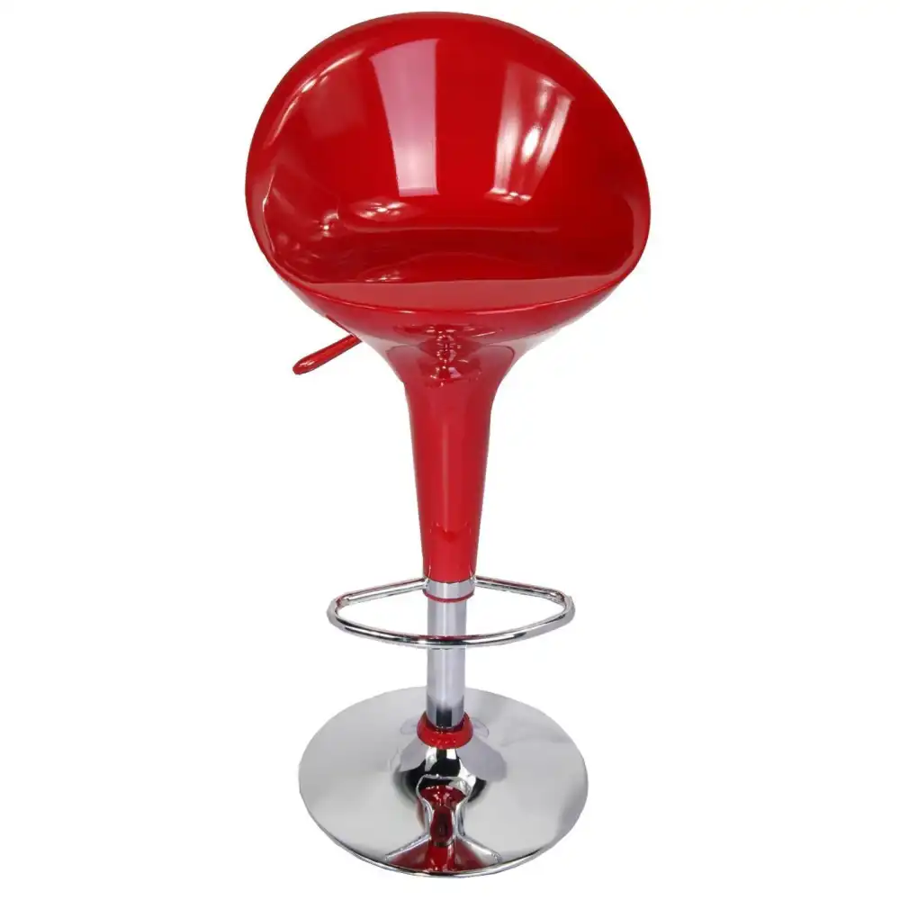 Sgabello per da Bar Alto Girevole in Abs e Metallo Colore Rosso Seduta Alta