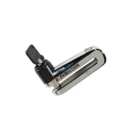 Bloccadisco blocca disco freni moto scooter cromato 10 mm con 2 chiavi bottari