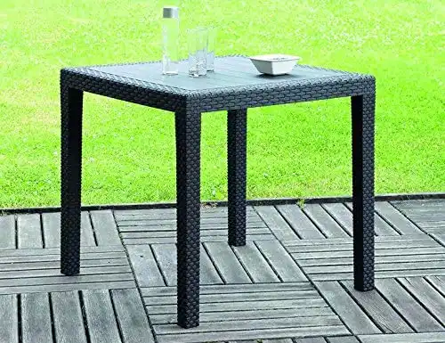 Tavolo da Giardino King per Esterno Resistente alla Pioggia in Resina 80x80x72cm