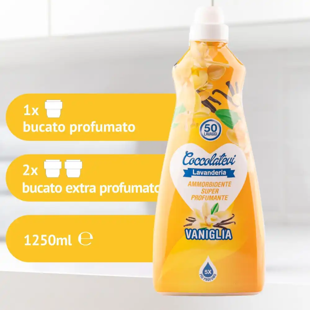 4x Coccolatevi Lavanderia Ammorbidente Super Profumante Vaniglia 4x1250ml