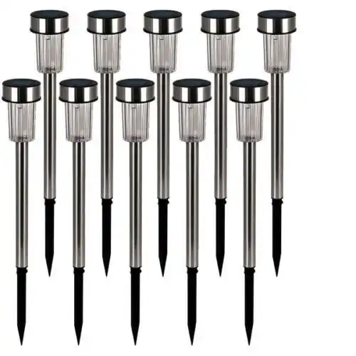 10 Lampade da Giardino Ricarica Solare Paletti Solari Led 37Cm Lampada
