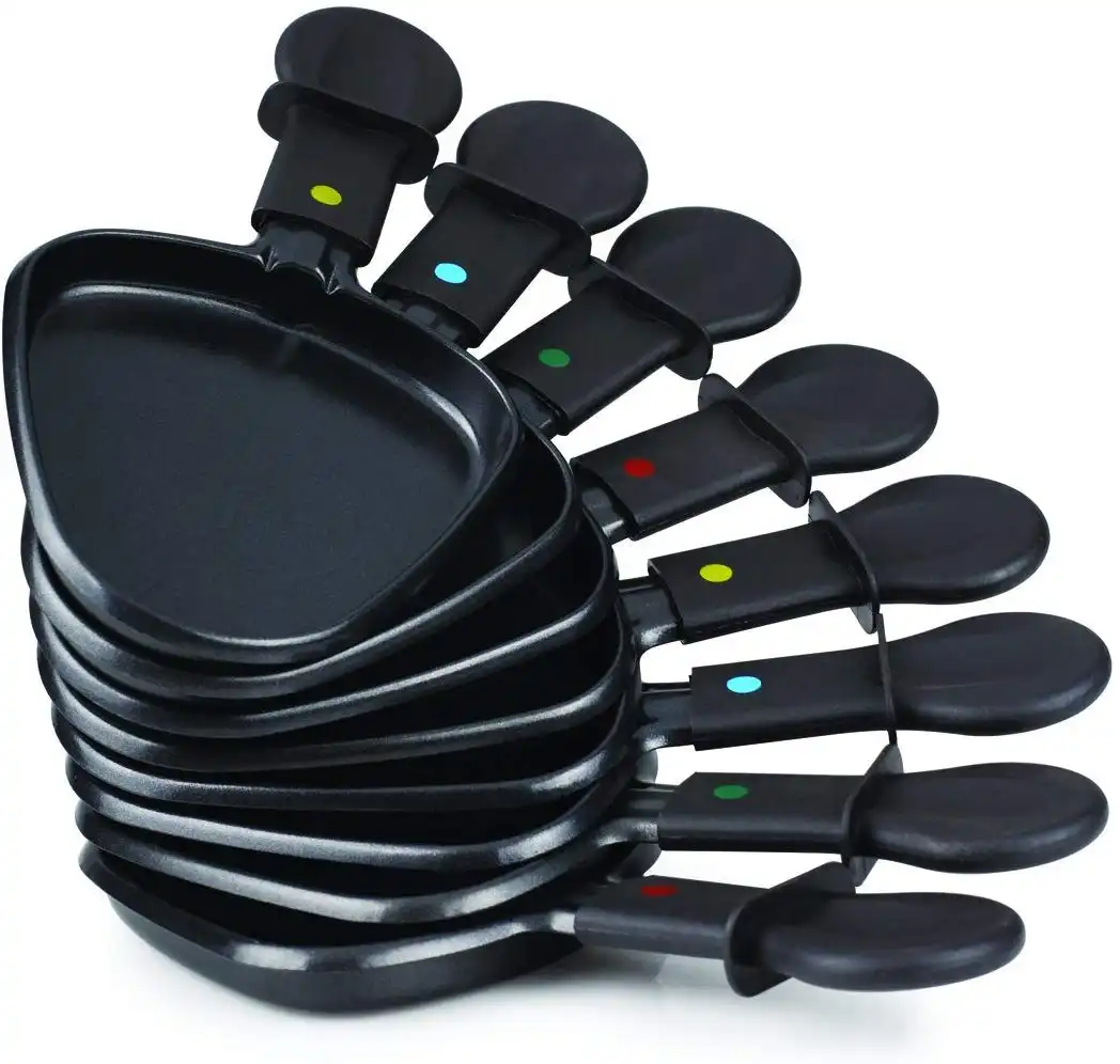 Grill Raclette Oval con Piastra in Pietra Ollare Per 8 Persone con 8 Padelline