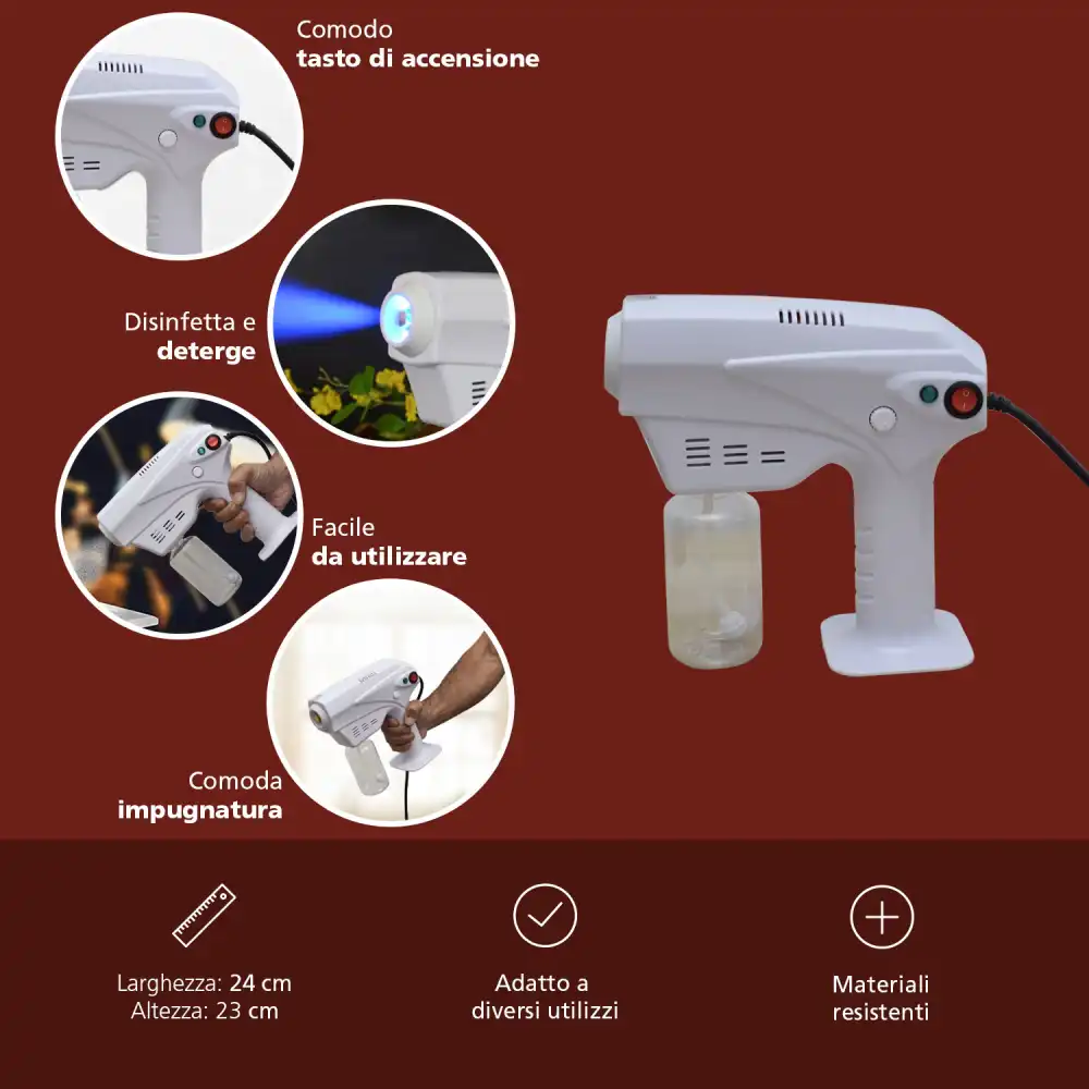 Pistola Nano Spray a Vapore Nebulizzatore Per Disinfestazione Pistola a Vapore