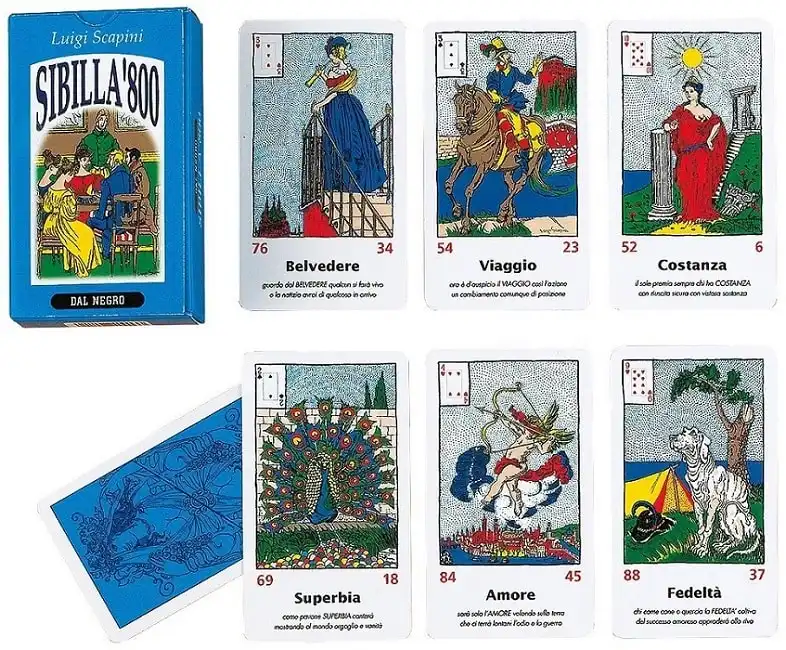 Tarocchi Sibilla '800 Di L. Scapini 52 Carte Dal Negro