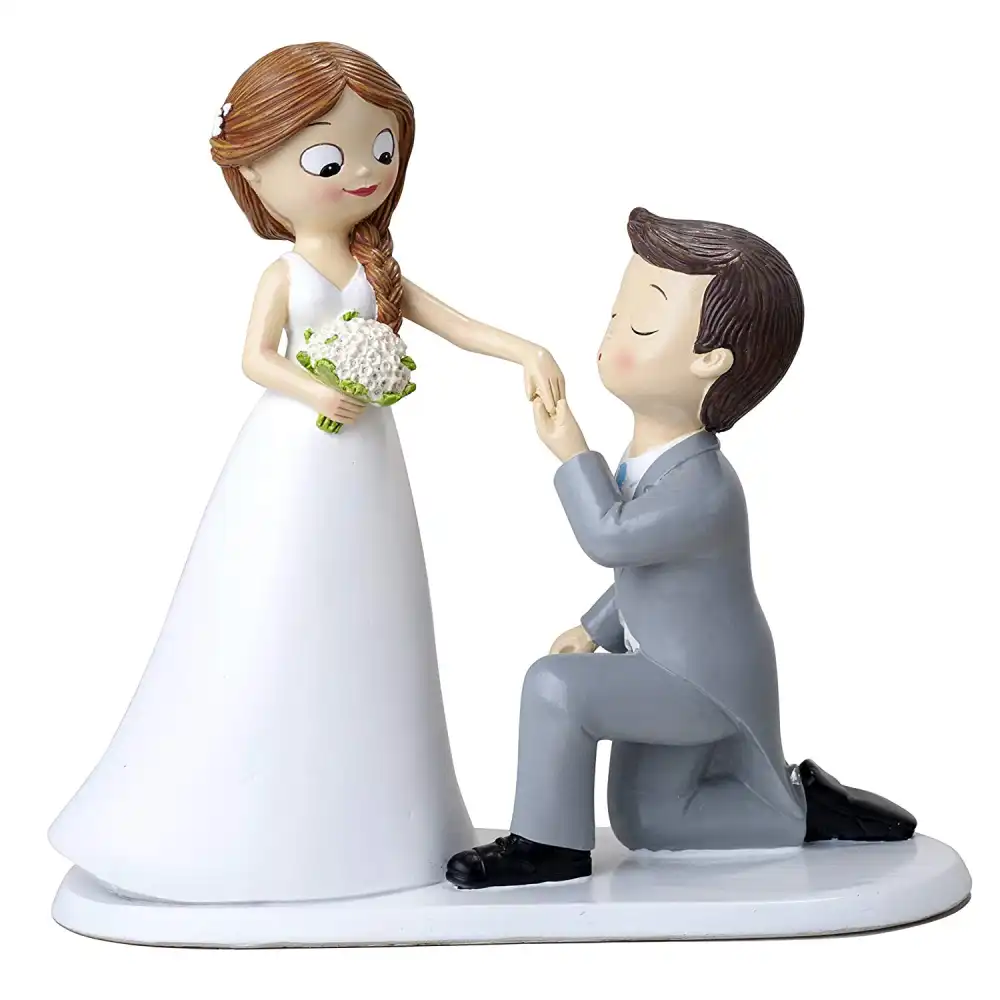 Cake Topper Centrotorta Matrimonio Proposta Sposo Inginocchiato 22 Cm Y217