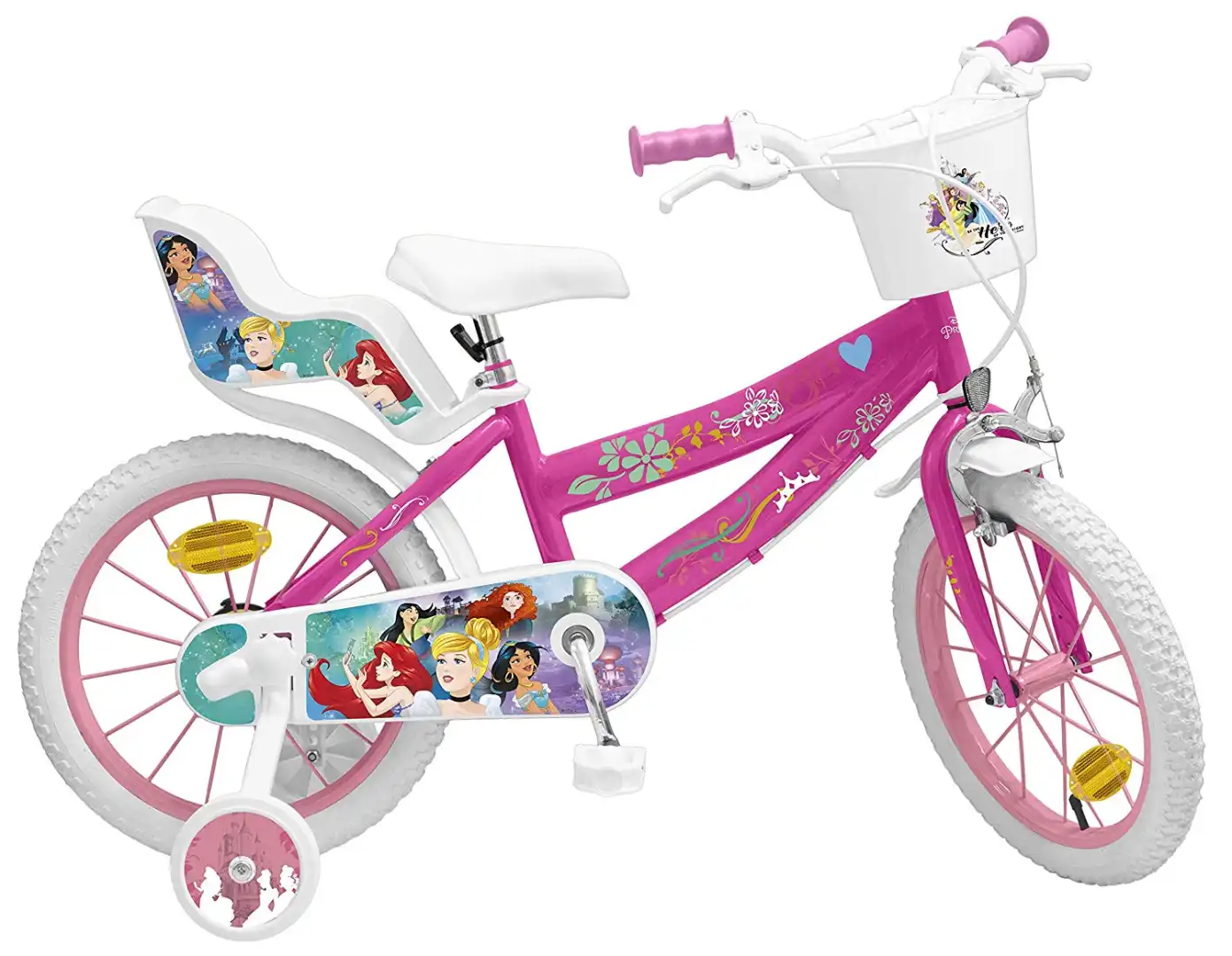 Bici Bicicletta Per Bambini 16'' Disney Principesse Con Borraccia 5-8 Anni
