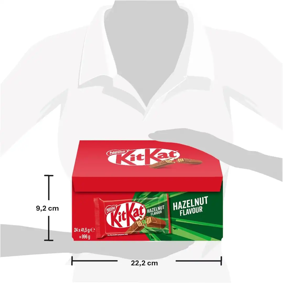 KITKAT Hazelnut Wafer di Cioccolato al Latte al Gusto Nocciola 24 Snack da 41,5g