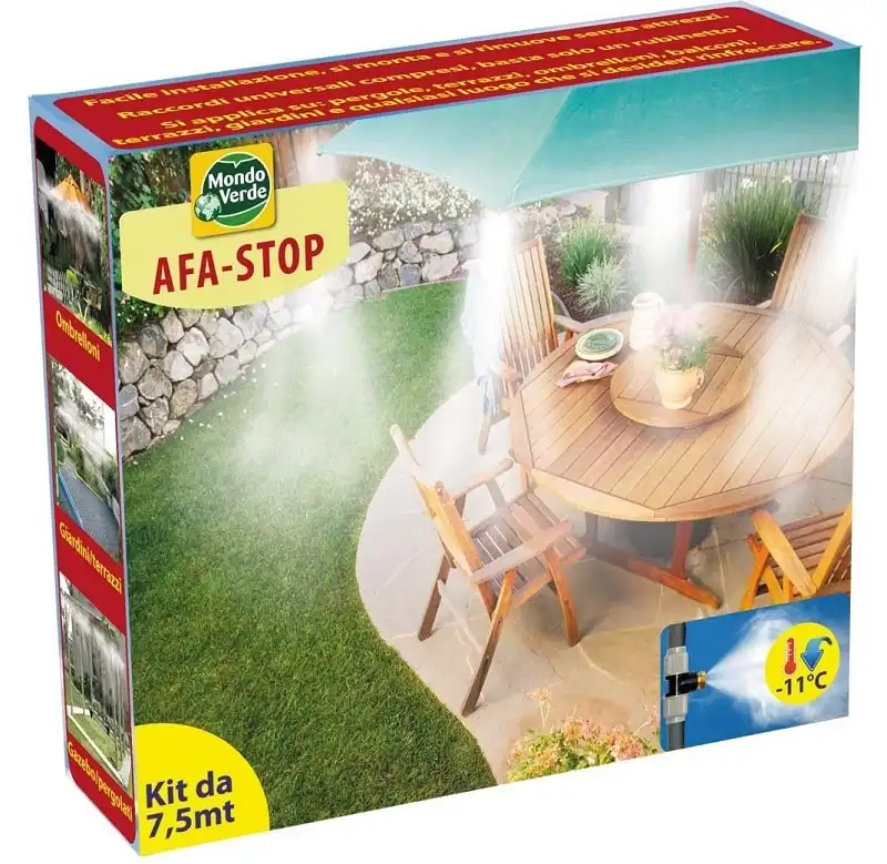 AFA STOP Impianto Umidificatore Rinfrescante Nebulizzatore Da Esterno Kit 7,5 Mt