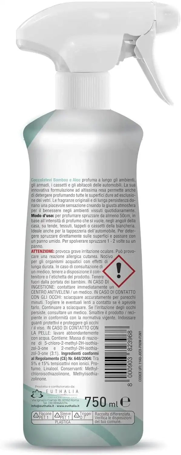 3x Coccolatevi Essenza per Ambienti Bamboo e Aloe 750 ml Profumatore