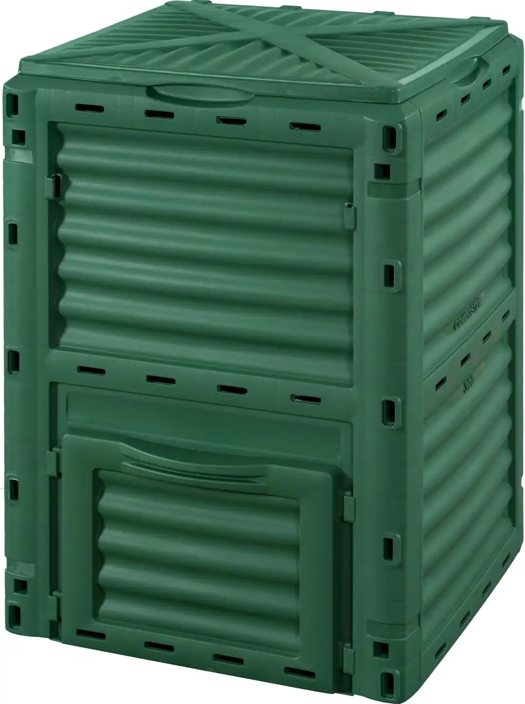 Compostiera 300L Contenitore Per Compostaggio in Polipropilene 61x61x83cm Verde