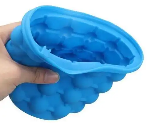 Secchiello Silicone Ghiaccio Cubetti Stampo Coperchio Blu Ice Genie Cube Maker